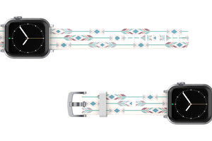 Wanderlust - Apple watch band with silver hardware viewed top down 