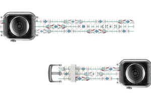 Wanderlust - Apple watch band with silver hardware viewed bottom up 