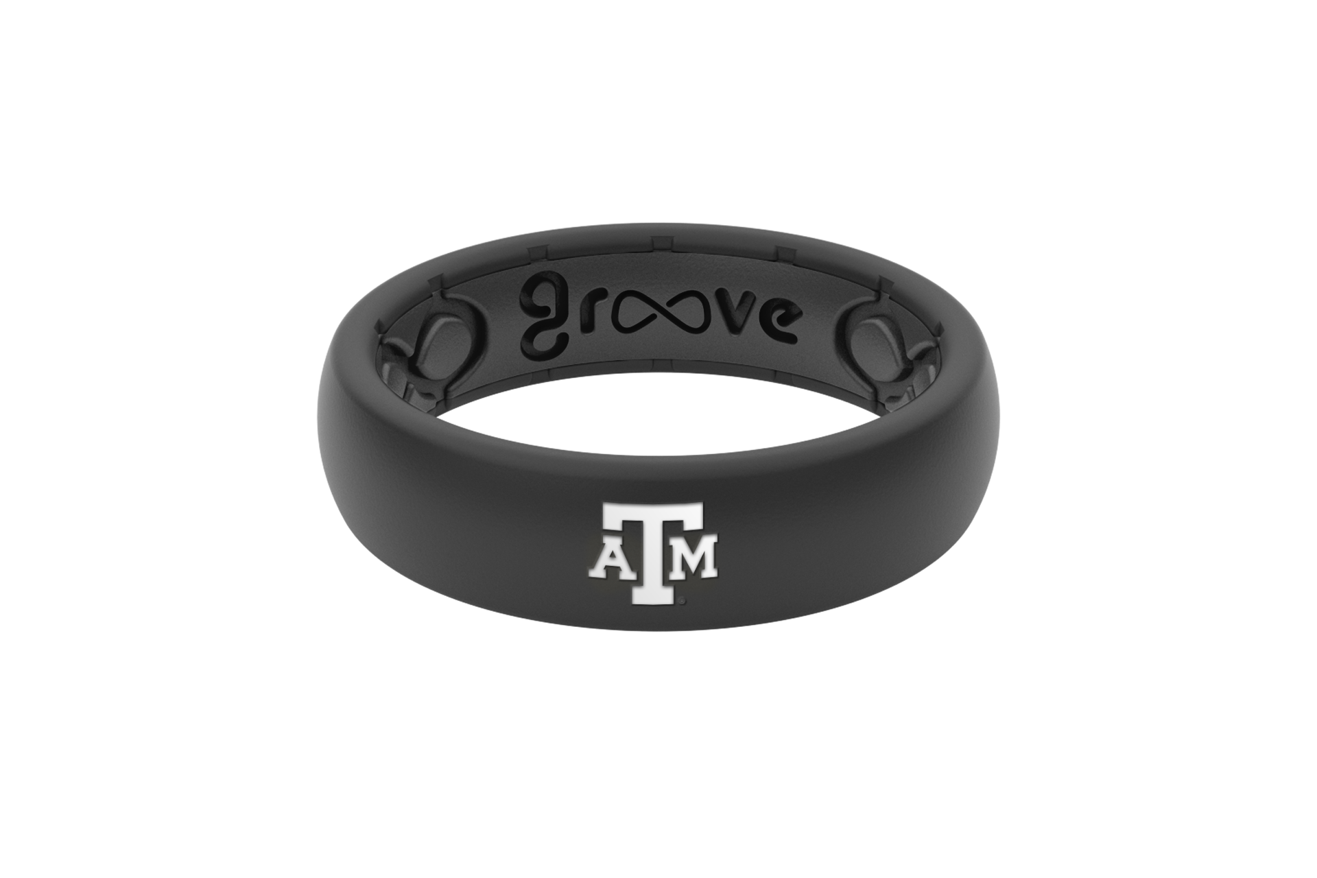 Thin College Texas A&M Black  viewed front on